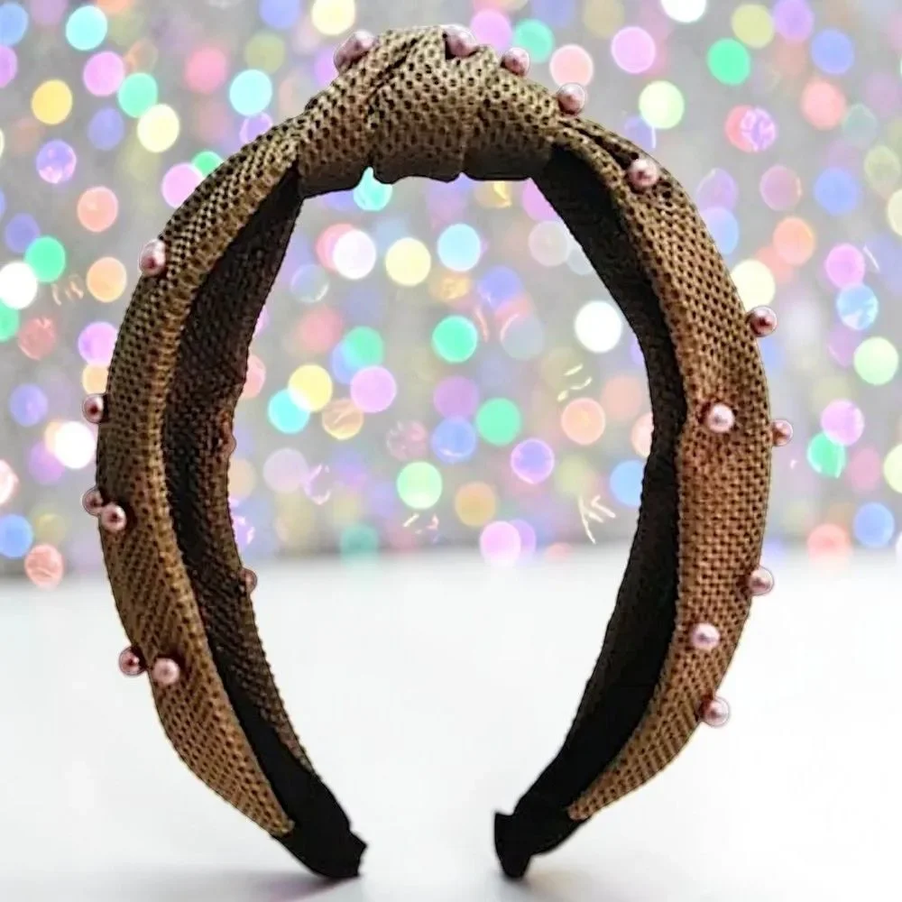 ZAXIE by Stefanie Taylor - Padded Jewel Headband - BROWN NWT MSRP $48